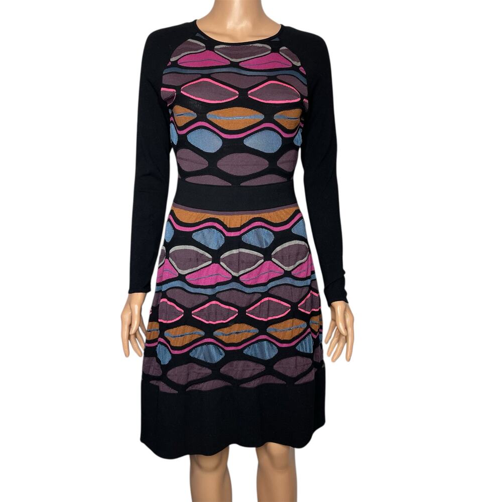 M Missoni iconic multicolor Knit Dress 42/6 signature Missoni Pattern